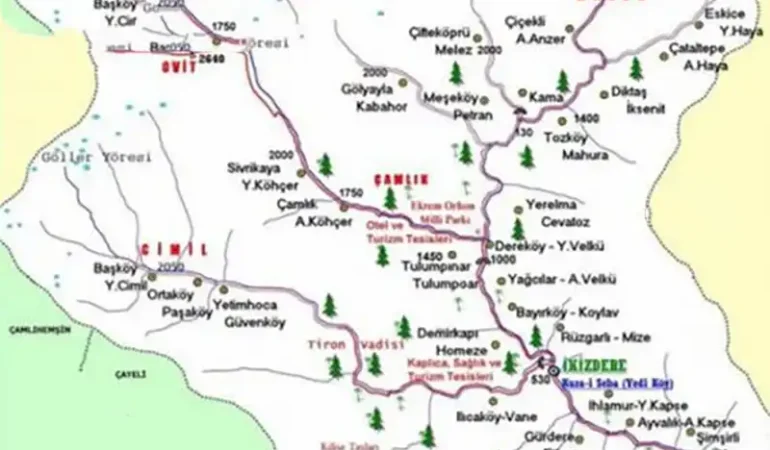 İkizdere'nin Köylerinin Nüfusu ve İkizdere ve Rizeye Olan Uzaklıkları