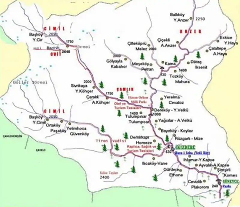 İkizdere'nin Köylerinin Nüfusu ve İkizdere ve Rizeye Olan Uzaklıkları