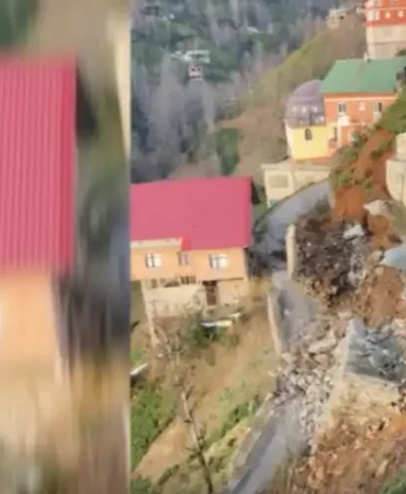 Ardeşen'de Heyelan Korkuttu