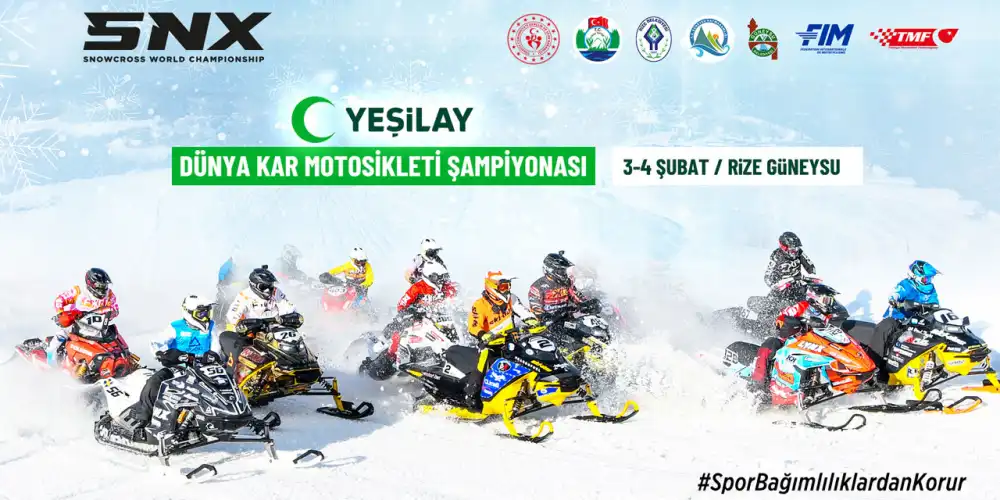 Rize’de “Yeşilay Dünya Kar Motosikleti Şampiyonası”