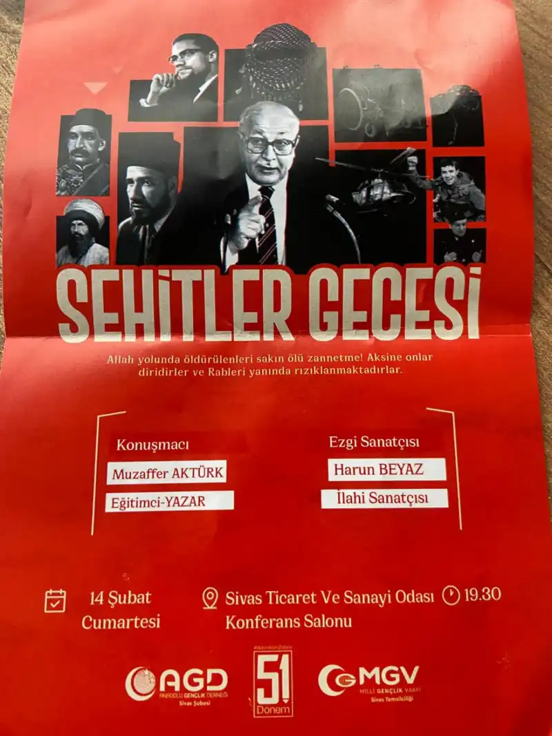 Rize’de “Şehitler Gecesi” Programı Düzenleniyor