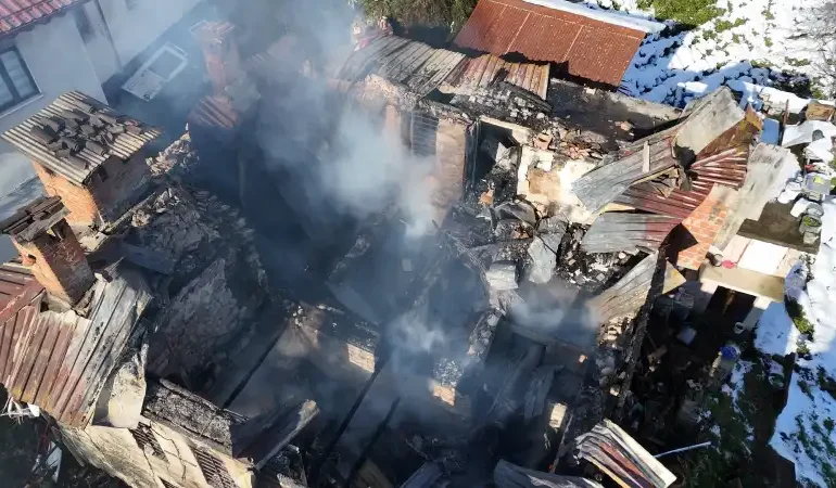 Hemşin’de Yangın Felaketi