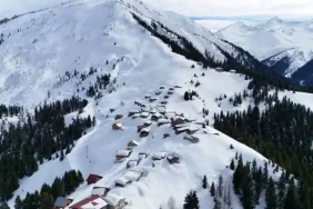 Rize'de Kaçkar Dağları ve Yaylalarda Kar Manzarası