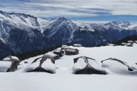 Rize'de Kaçkar Dağları ve Yaylalardaki Kar Manzarası Dronla Görüntülendi