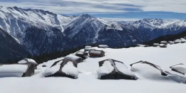 Rize'de Kaçkar Dağları ve Yaylalardaki Kar Manzarası Dronla Görüntülendi