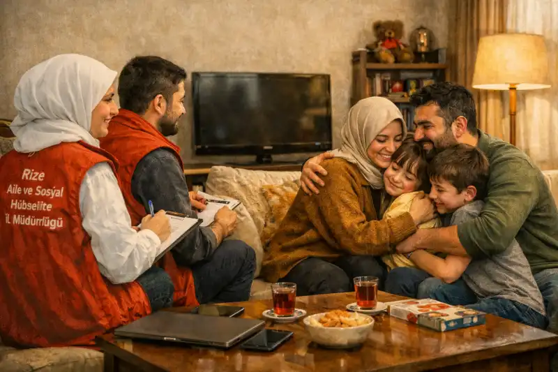 Rize'de “Ekranı Kapat, Ailene Sarıl”