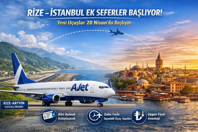 Rize–İstanbul Hattında Uçuşlar Artıyor