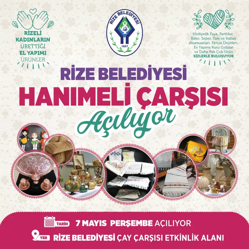 Rize’de “Hanımeli” Çarşısı Açılıyor