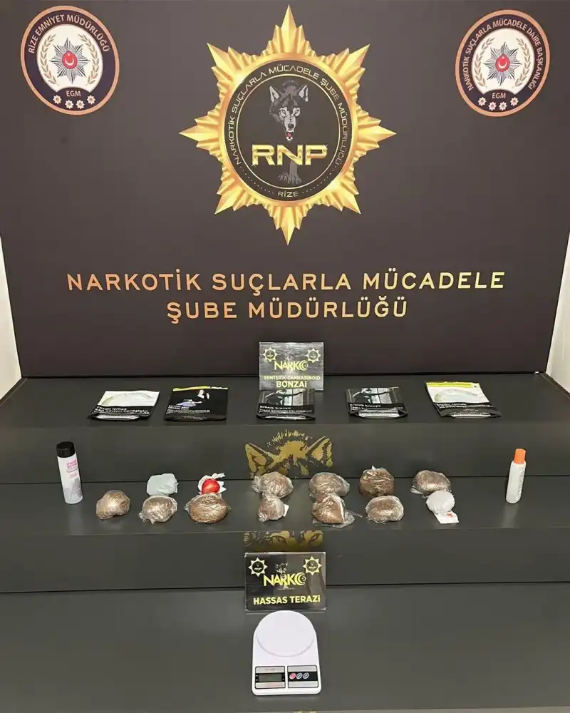 Rize’de Narkotik Operasyonu: 5 Şüpheli Tutuklandı