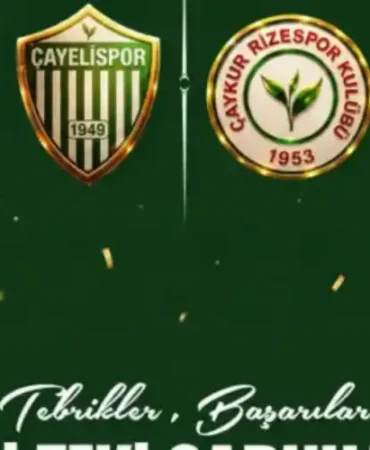 Çayelispor’dan Çaykur Rizespor’aTebrik Mesajı