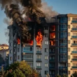 Rize’de Site Sakinlerini Korkutan Yangın