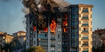 Rize’de Site Sakinlerini Korkutan Yangın
