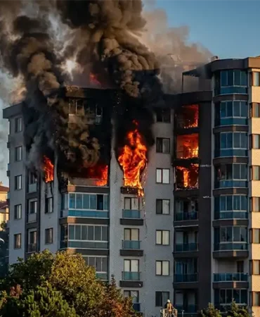 Rize’de Site Sakinlerini Korkutan Yangın