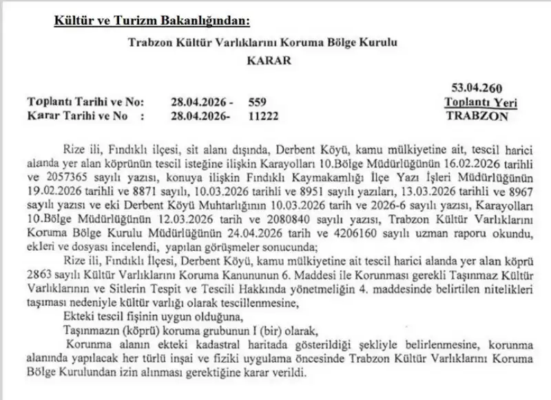 Fındıklı Derbent Köprüsü Artık Koruma Altında