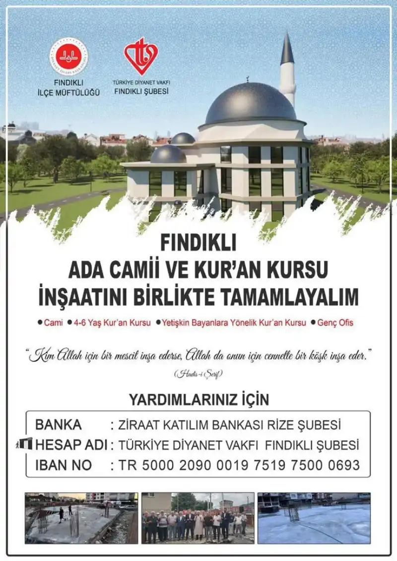 Rize Müftüsünden Fındıklı'daki Ada Camii ve Kur’an Kursu İnşaatına Ziyaret